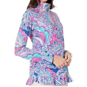 Lilly Pulitzer Killian Popover Pink Tropics Mermaids Call size small